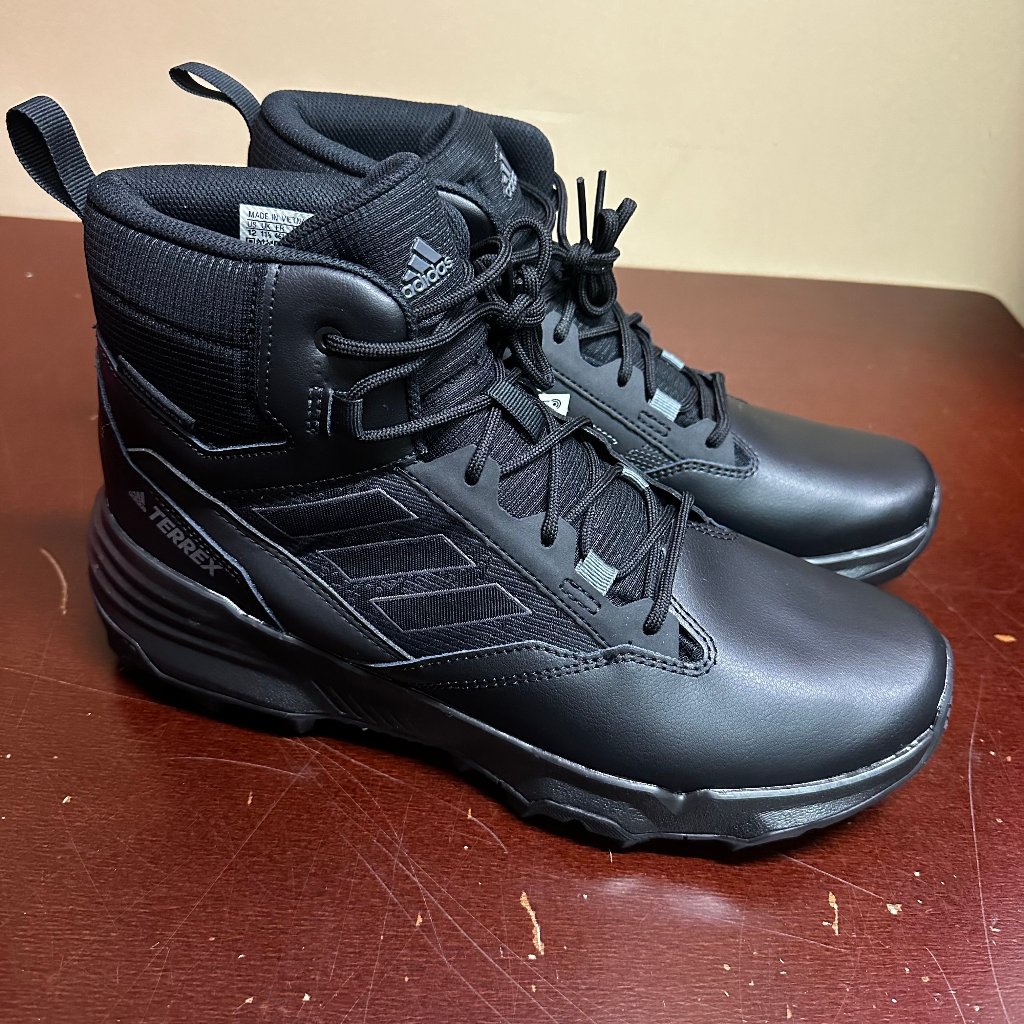 Adidas Mens Black Terrex Unity Leather Mid Gz3325 Rain Ready Hiking Shoes Sz 13